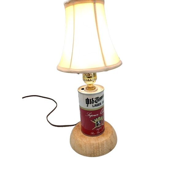 Homemade Older Timers Lager Beer Can Lamp, Light-Works Great! One of A Kind - Picture 1 of 12